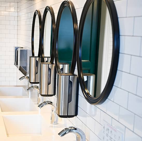 Restaurant bathroom renovation inset